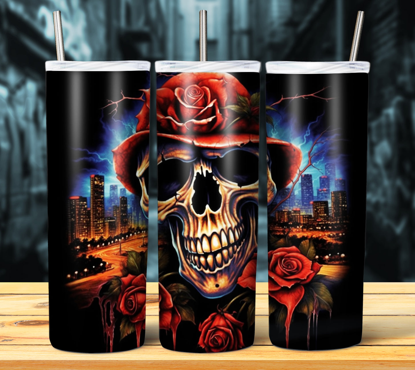 Airbrush Skulls Sublimation 20oz Images Bundle