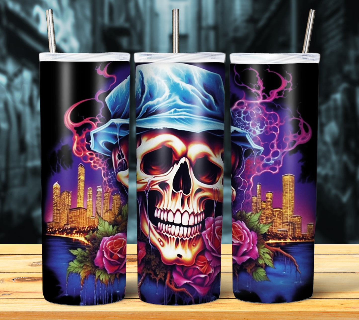 Airbrush Skulls Sublimation 20oz Images Bundle