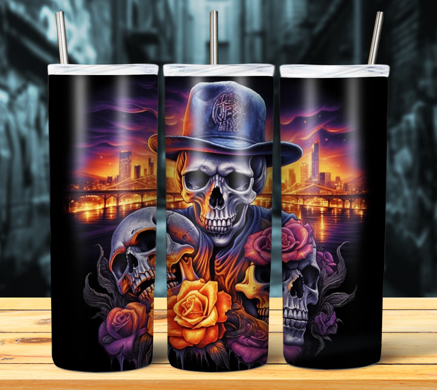 Airbrush Skulls Sublimation 20oz Images Bundle