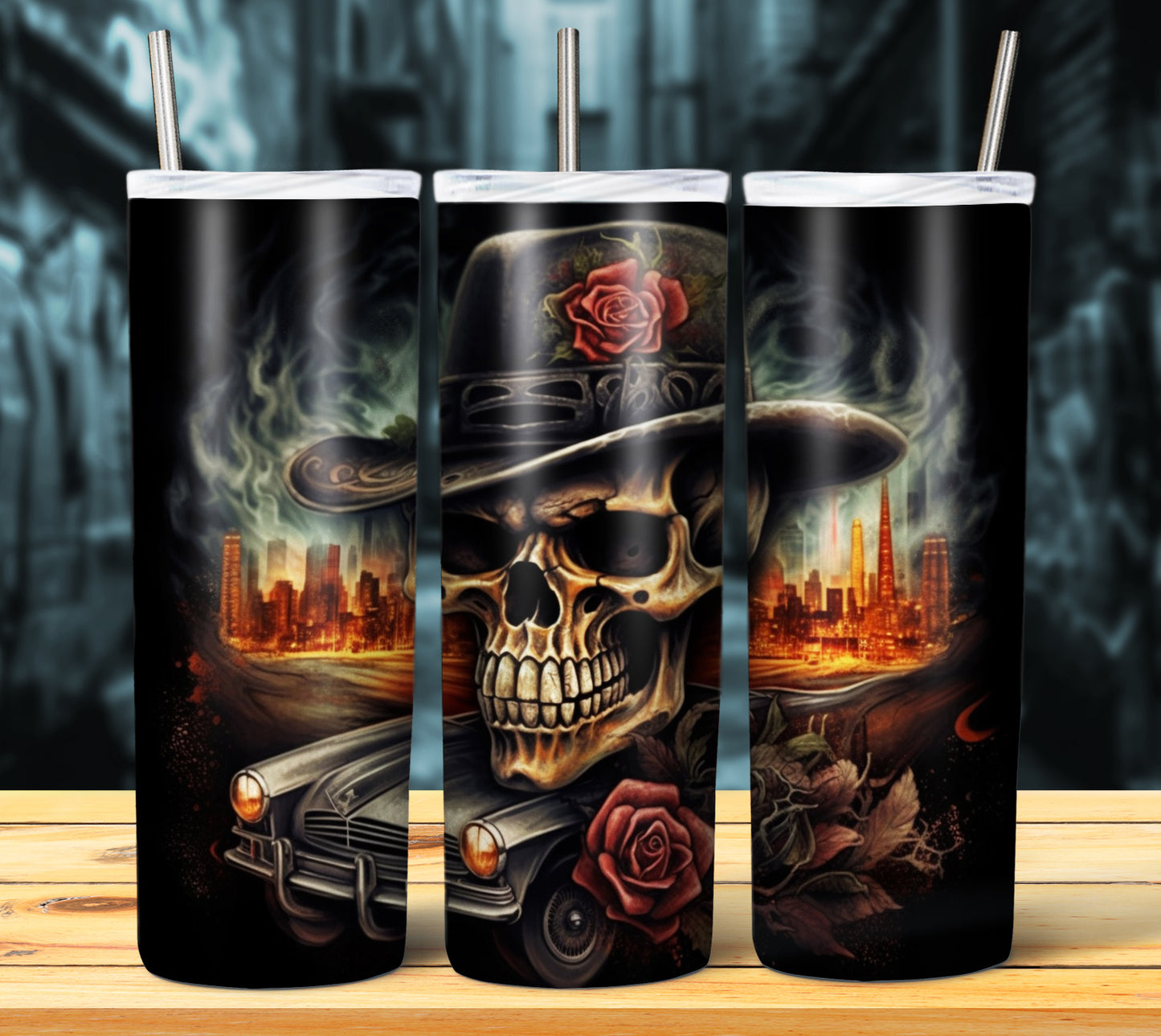 Airbrush Skulls Sublimation 20oz Images Bundle