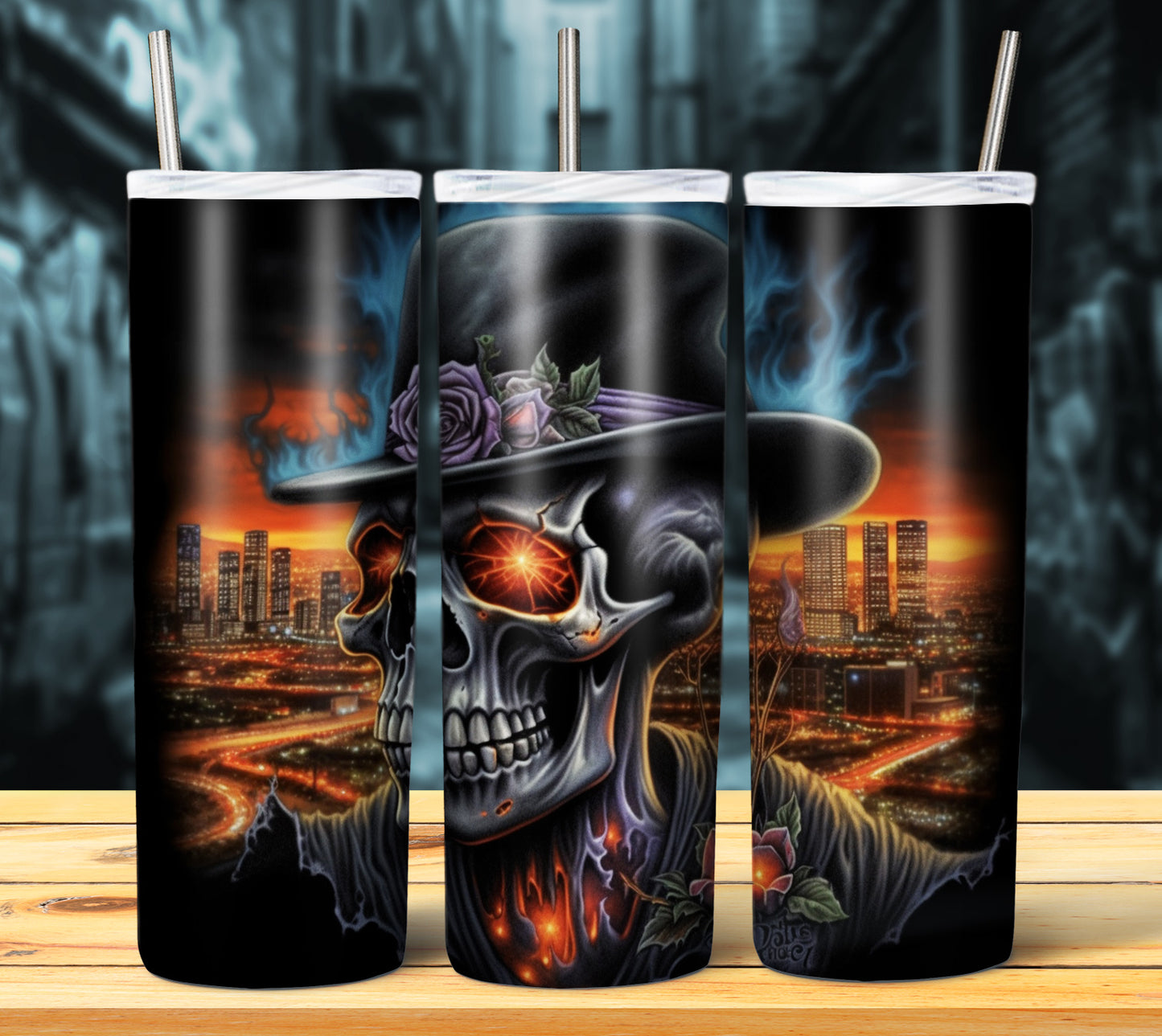 Airbrush Skulls Sublimation 20oz Images Bundle