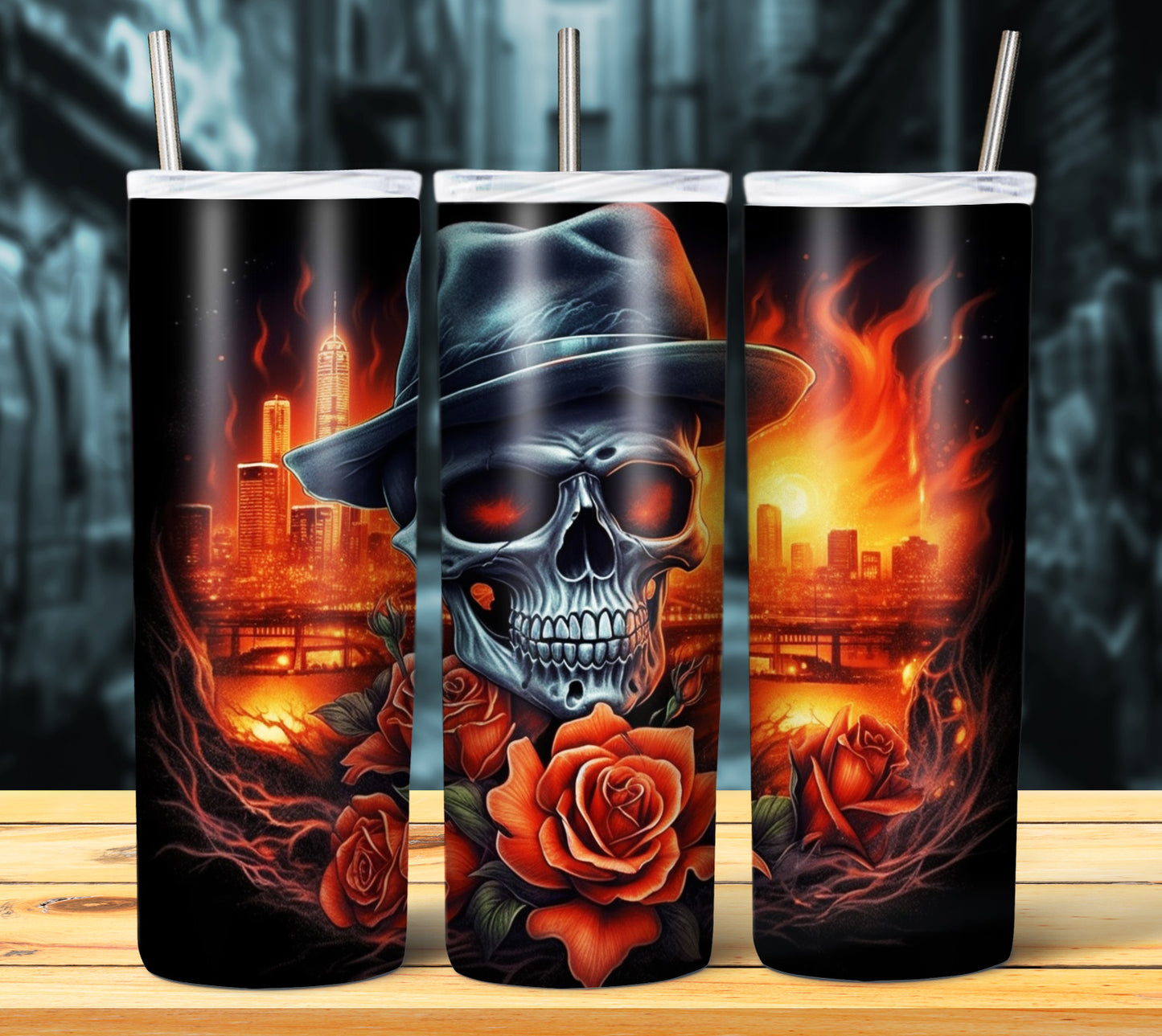 Airbrush Skulls Sublimation 20oz Images Bundle