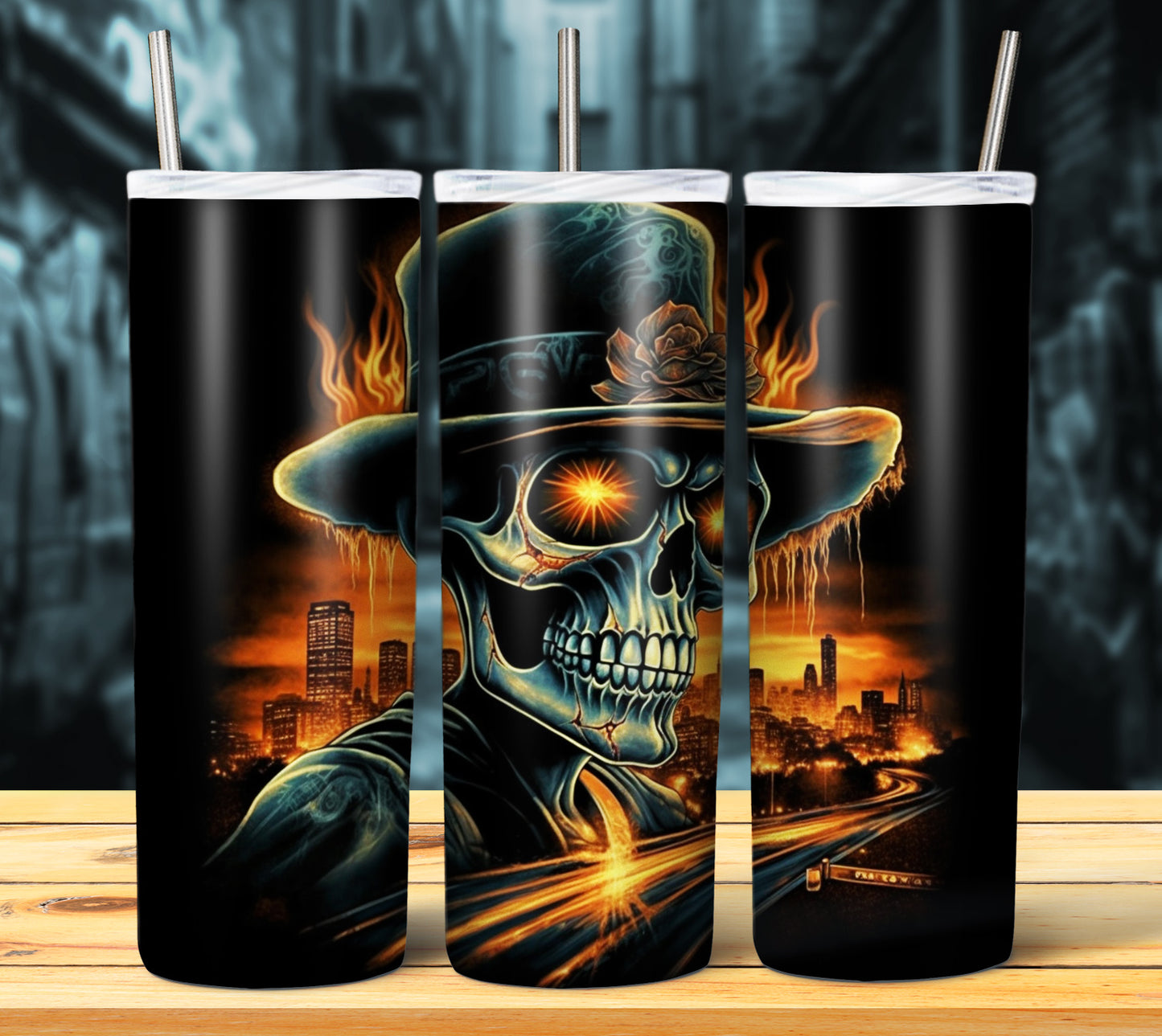 Airbrush Skulls Sublimation 20oz Images Bundle