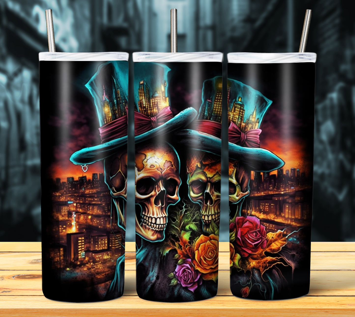 Airbrush Skulls Sublimation 20oz Images Bundle