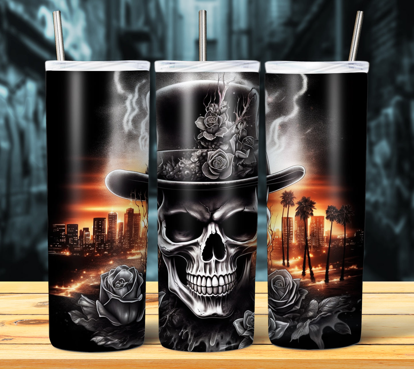 Airbrush Skulls Sublimation 20oz Images Bundle