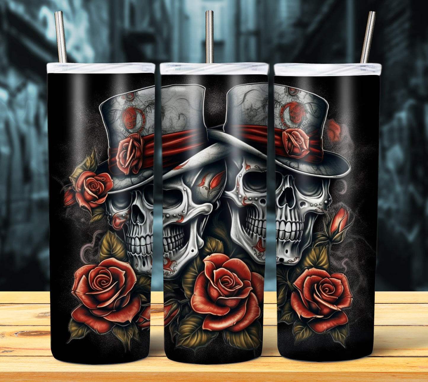 Airbrush Skulls Sublimation 20oz Images Bundle