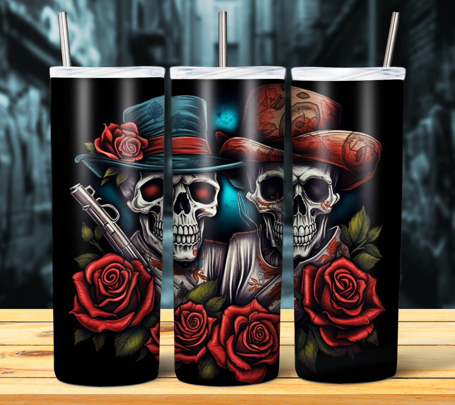 Airbrush Skulls Sublimation 20oz Images Bundle