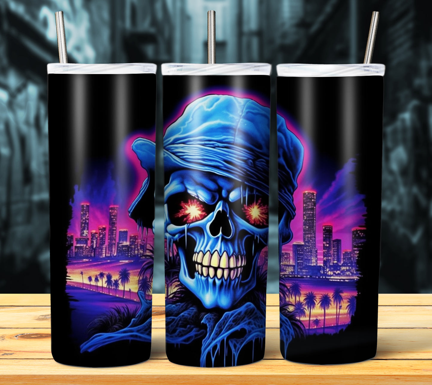 Airbrush Skulls Sublimation 20oz Images Bundle