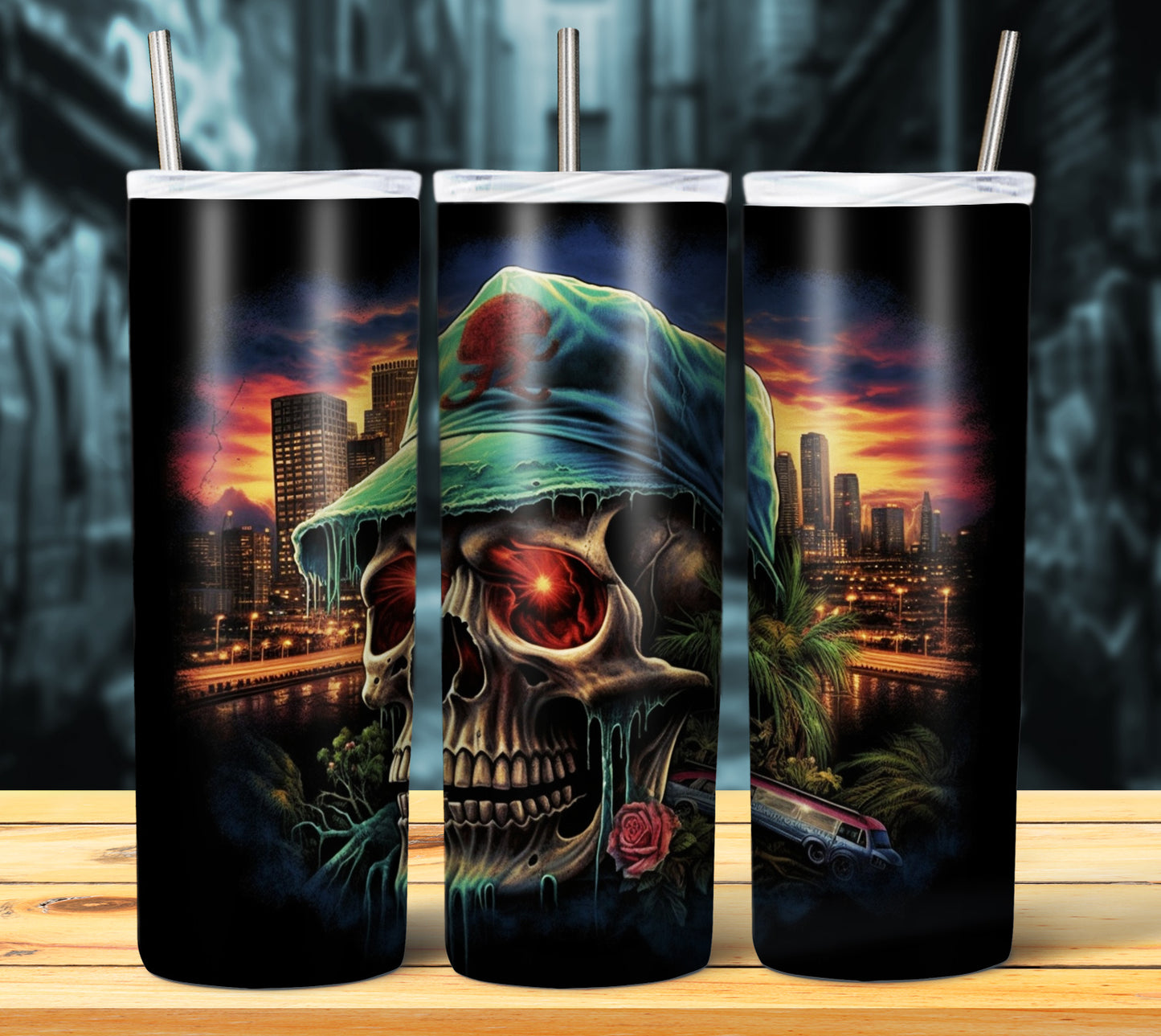 Airbrush Skulls Sublimation 20oz Images Bundle