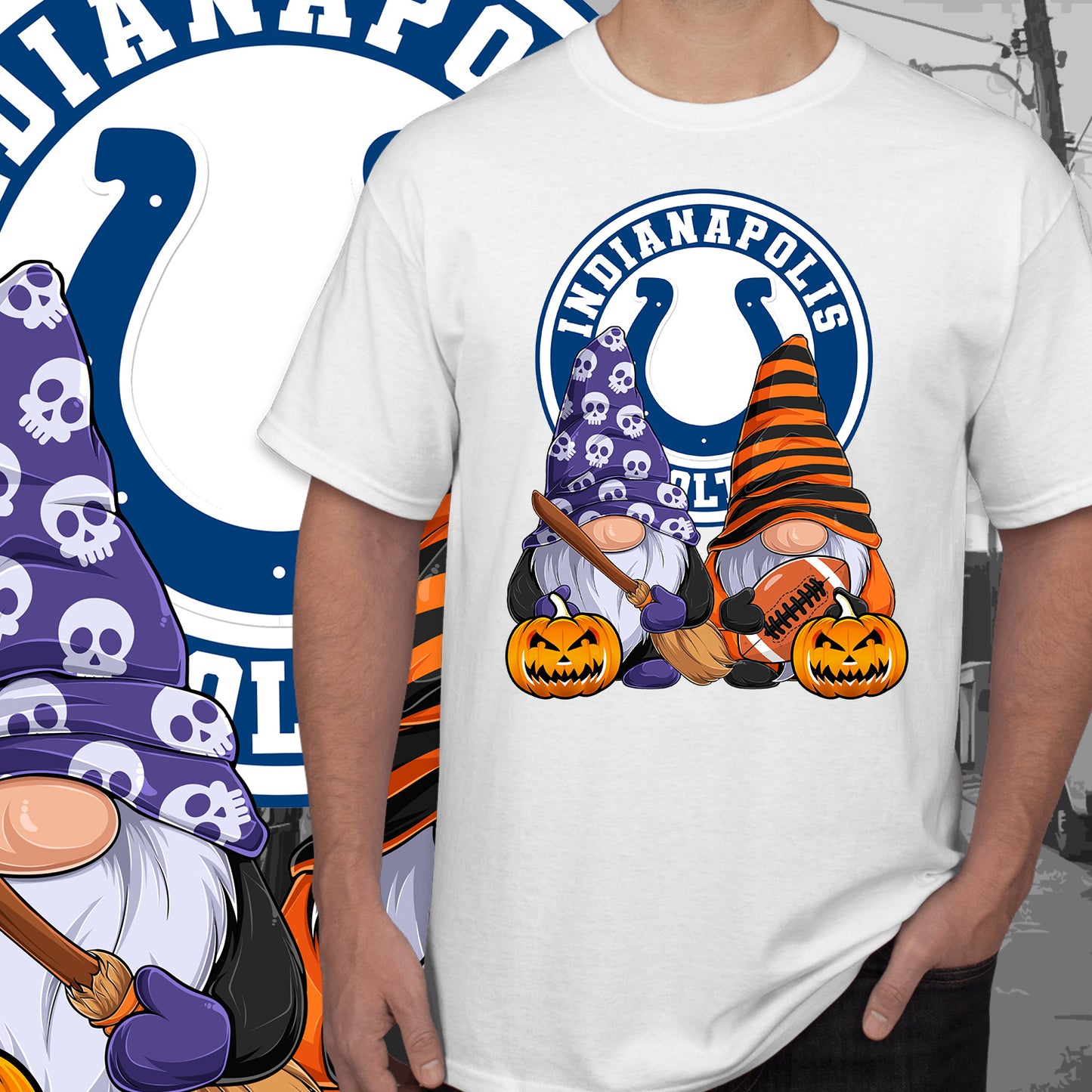 Halloween Football Gnomes Sublimation/DTF T-Shirt Images