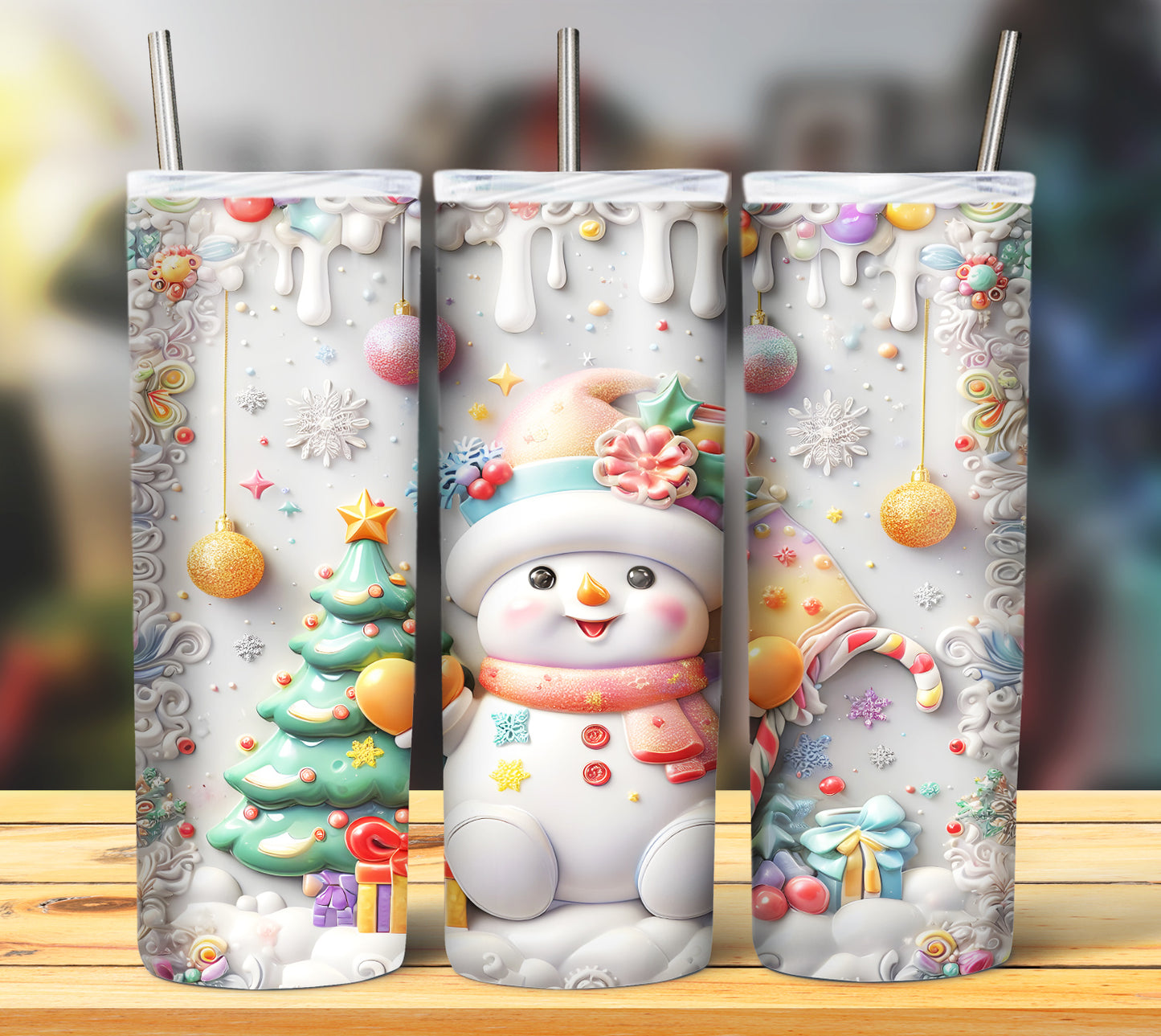 Cute Christmas Snoman Sublimation 20oz Images Bundle