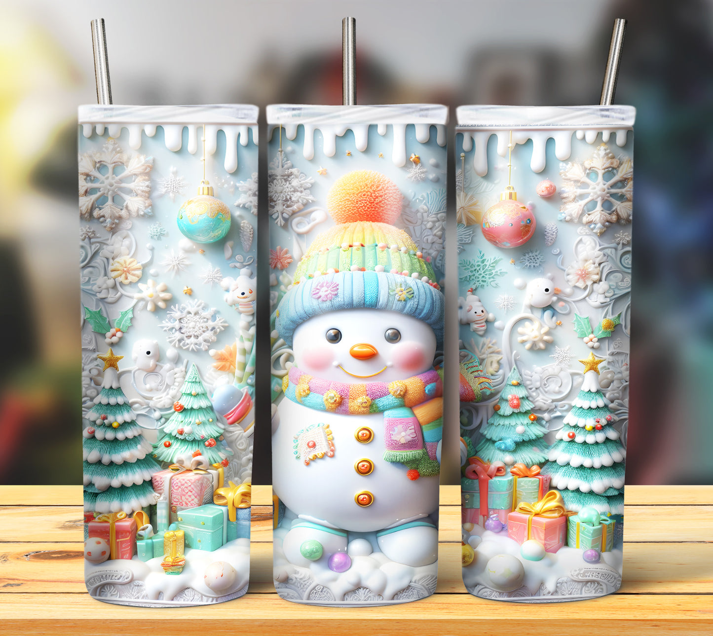 Cute Christmas Snoman Sublimation 20oz Images Bundle