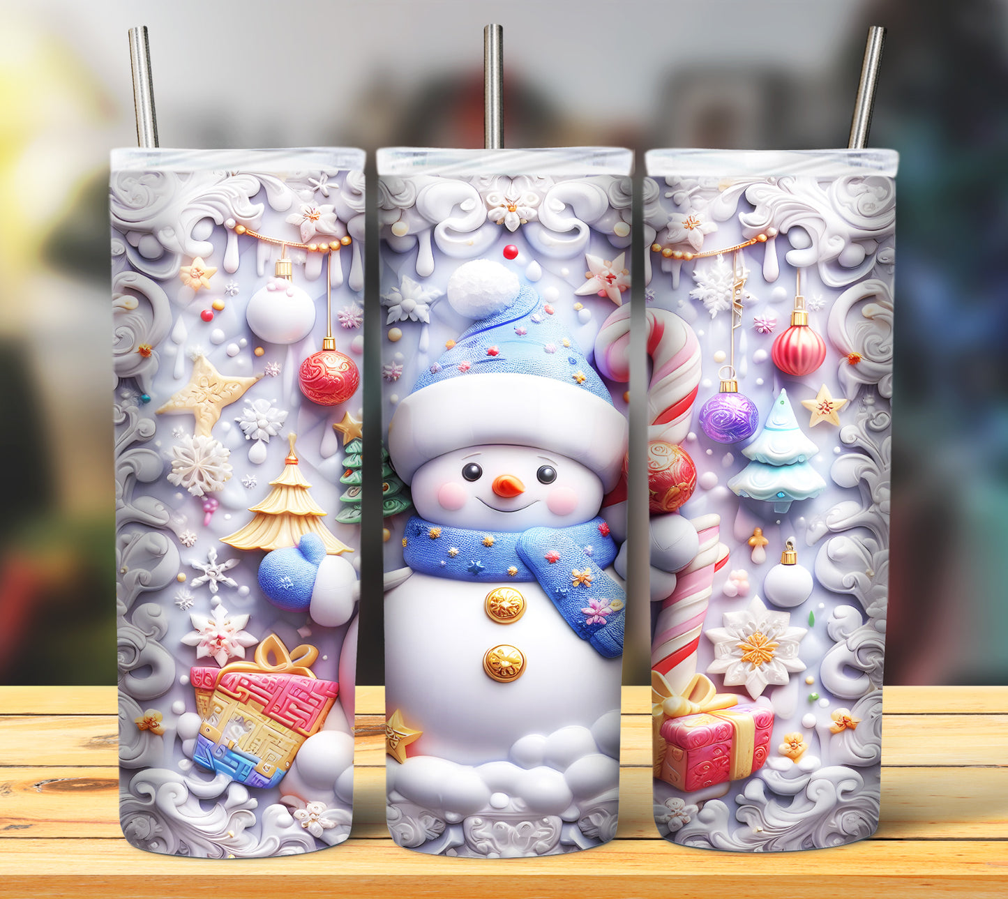 Cute Christmas Snoman Sublimation 20oz Images Bundle