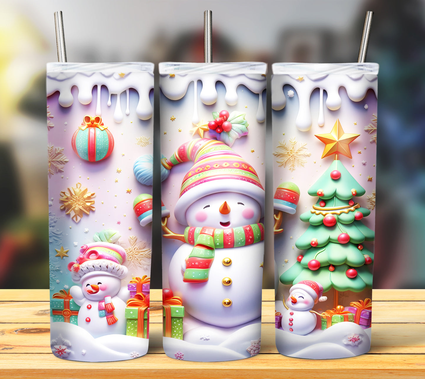 Cute Christmas Snoman Sublimation 20oz Images Bundle