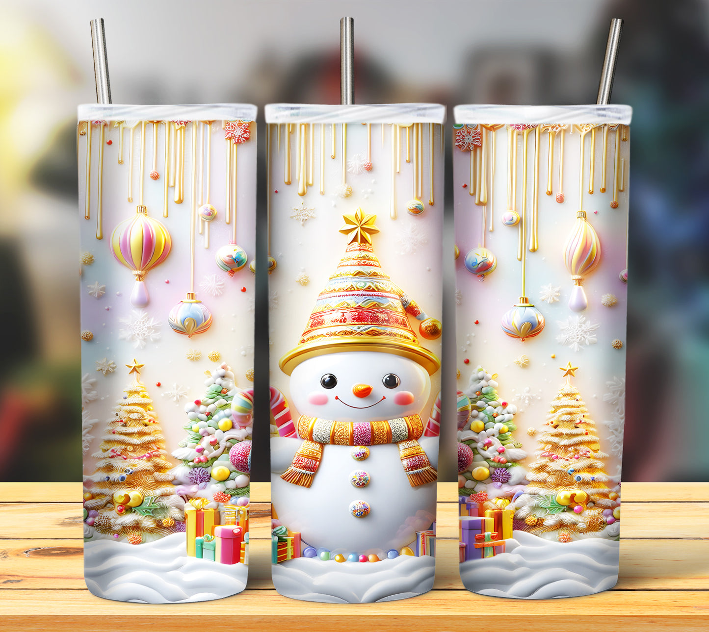 Cute Christmas Snoman Sublimation 20oz Images Bundle