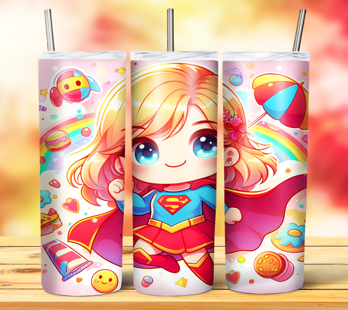 Cute Superhero Sublimation 20oz Tumbler Images Bundle