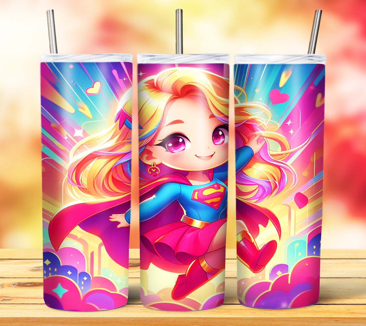 Cute Superhero Sublimation 20oz Tumbler Images Bundle