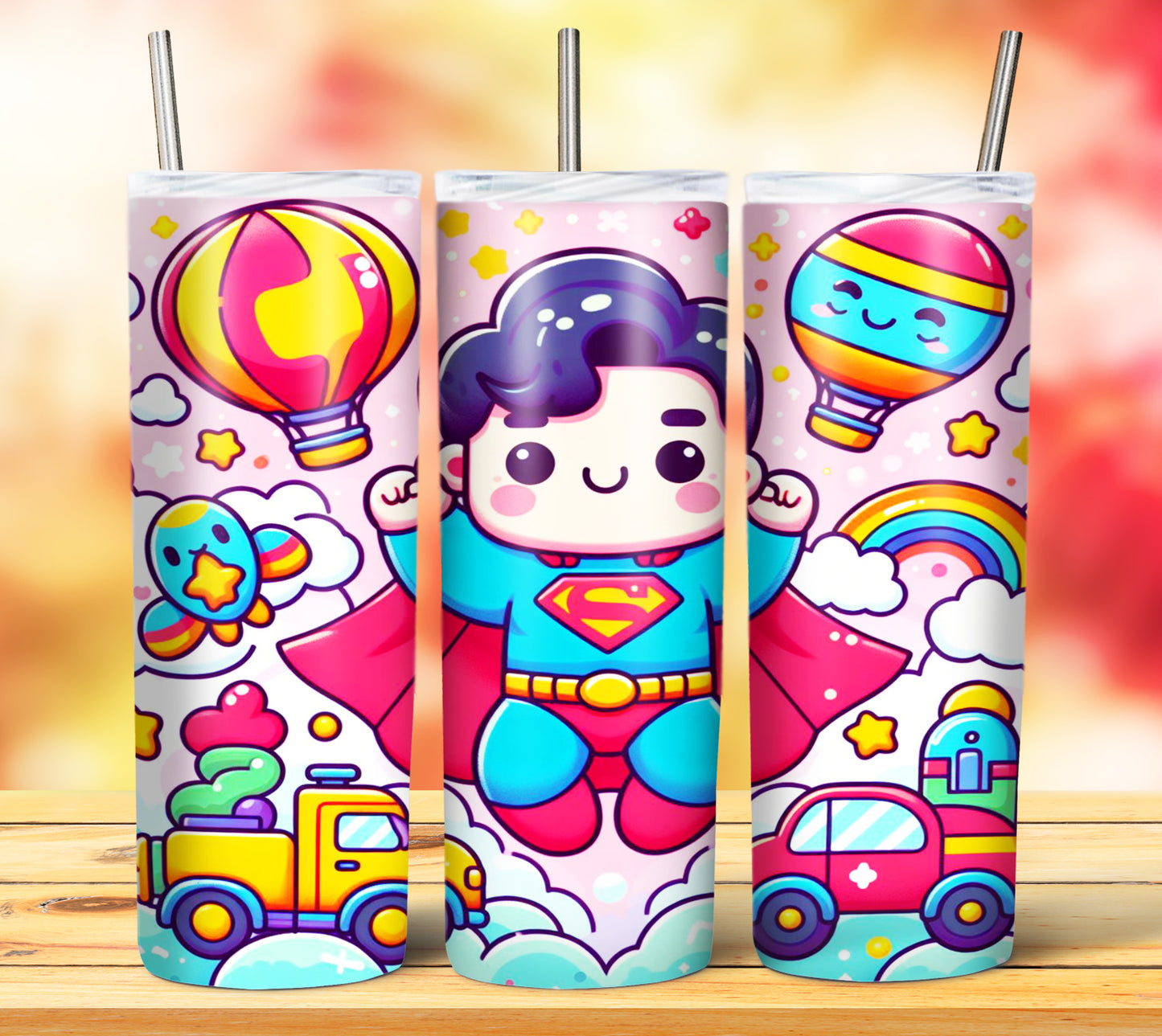 Cute Superhero Sublimation 20oz Tumbler Images Bundle