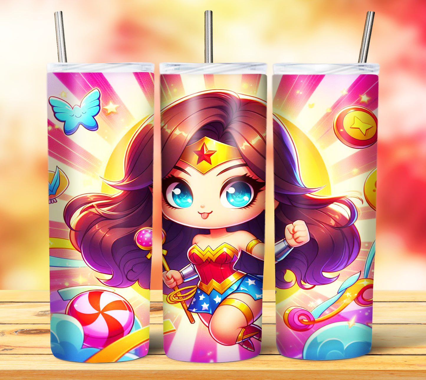 Cute Superhero Sublimation 20oz Tumbler Images Bundle