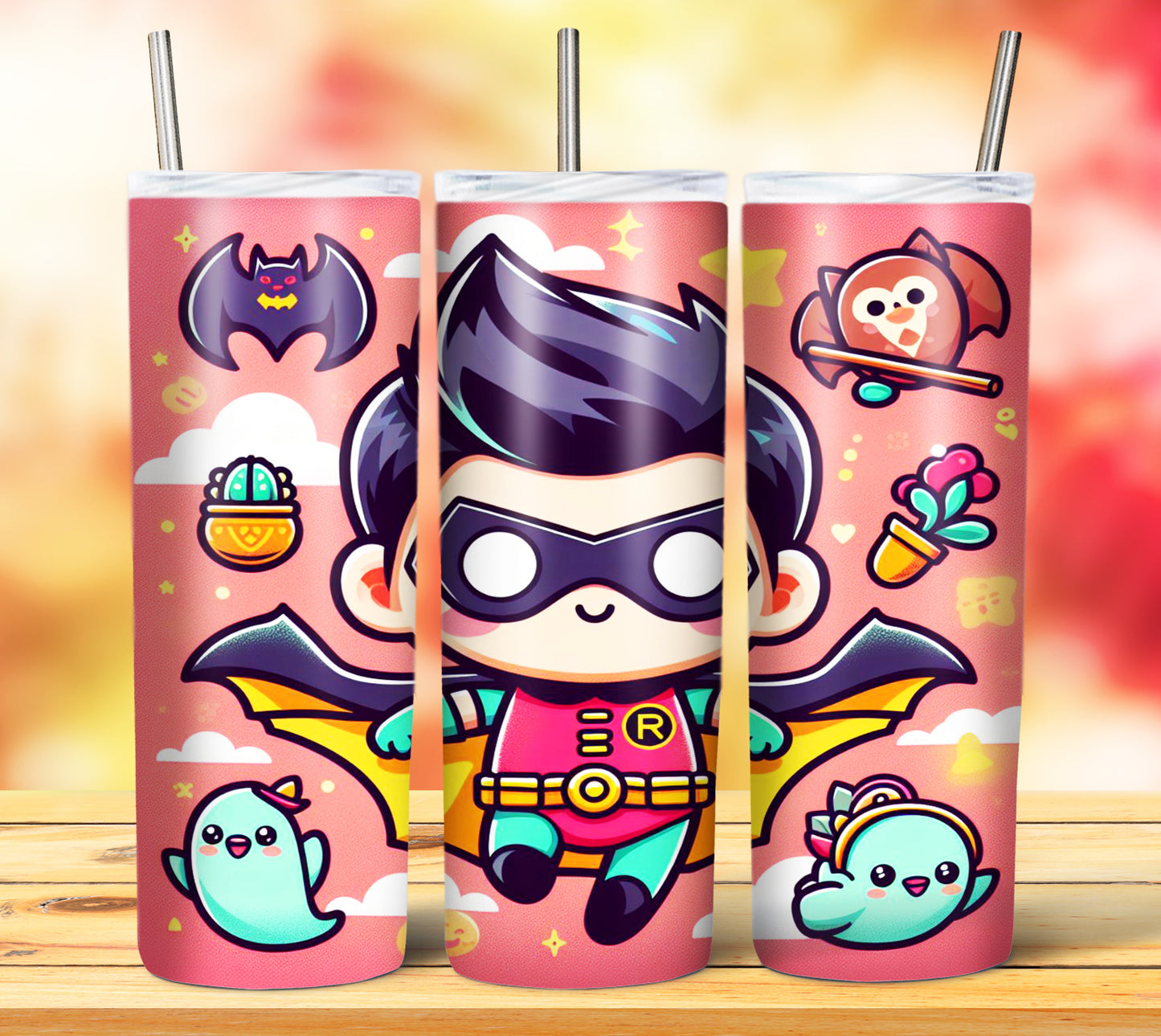 Cute Superhero Sublimation 20oz Tumbler Images Bundle