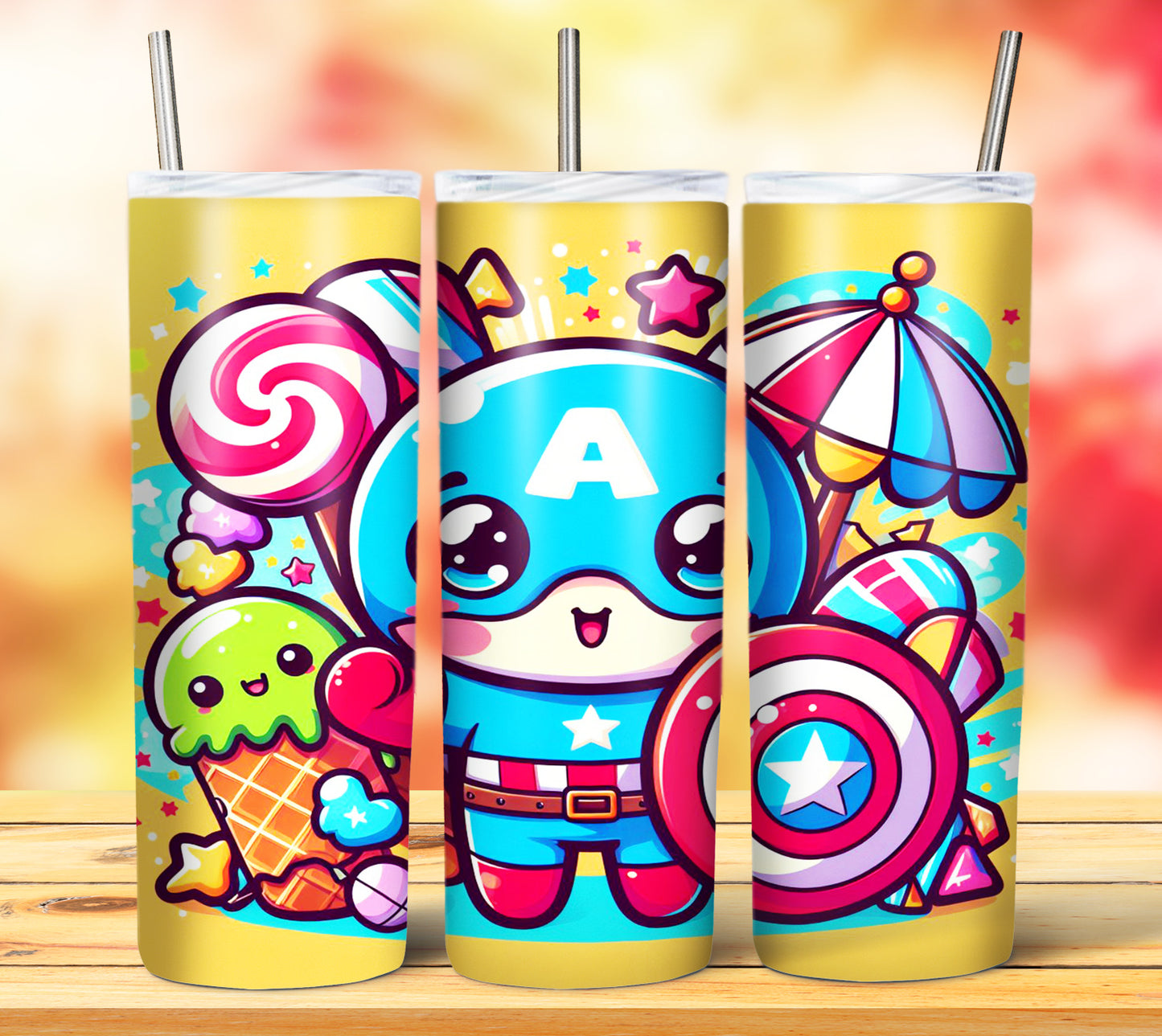 Cute Superhero Sublimation 20oz Tumbler Images Bundle