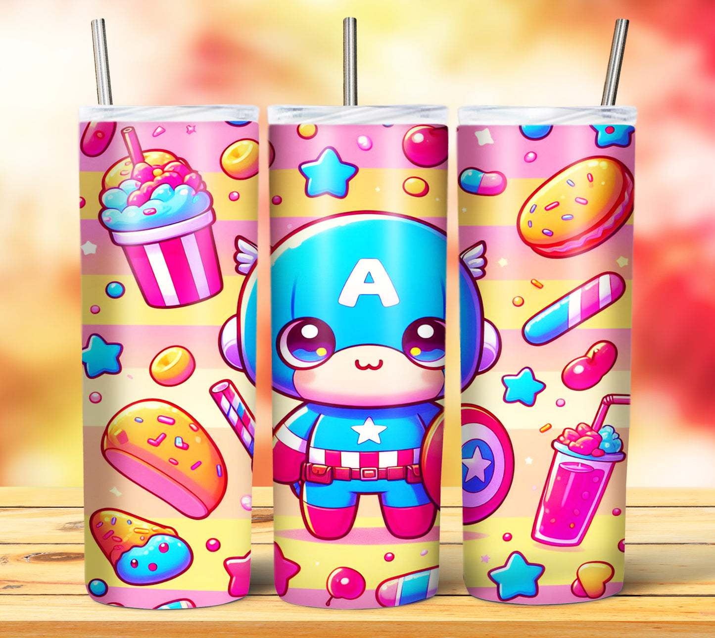 Cute Superhero Sublimation 20oz Tumbler Images Bundle