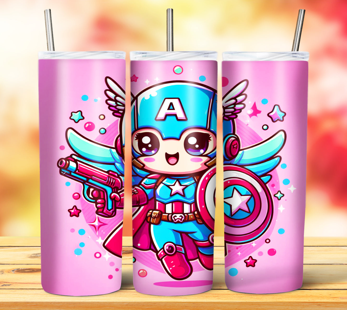 Cute Superhero Sublimation 20oz Tumbler Images Bundle