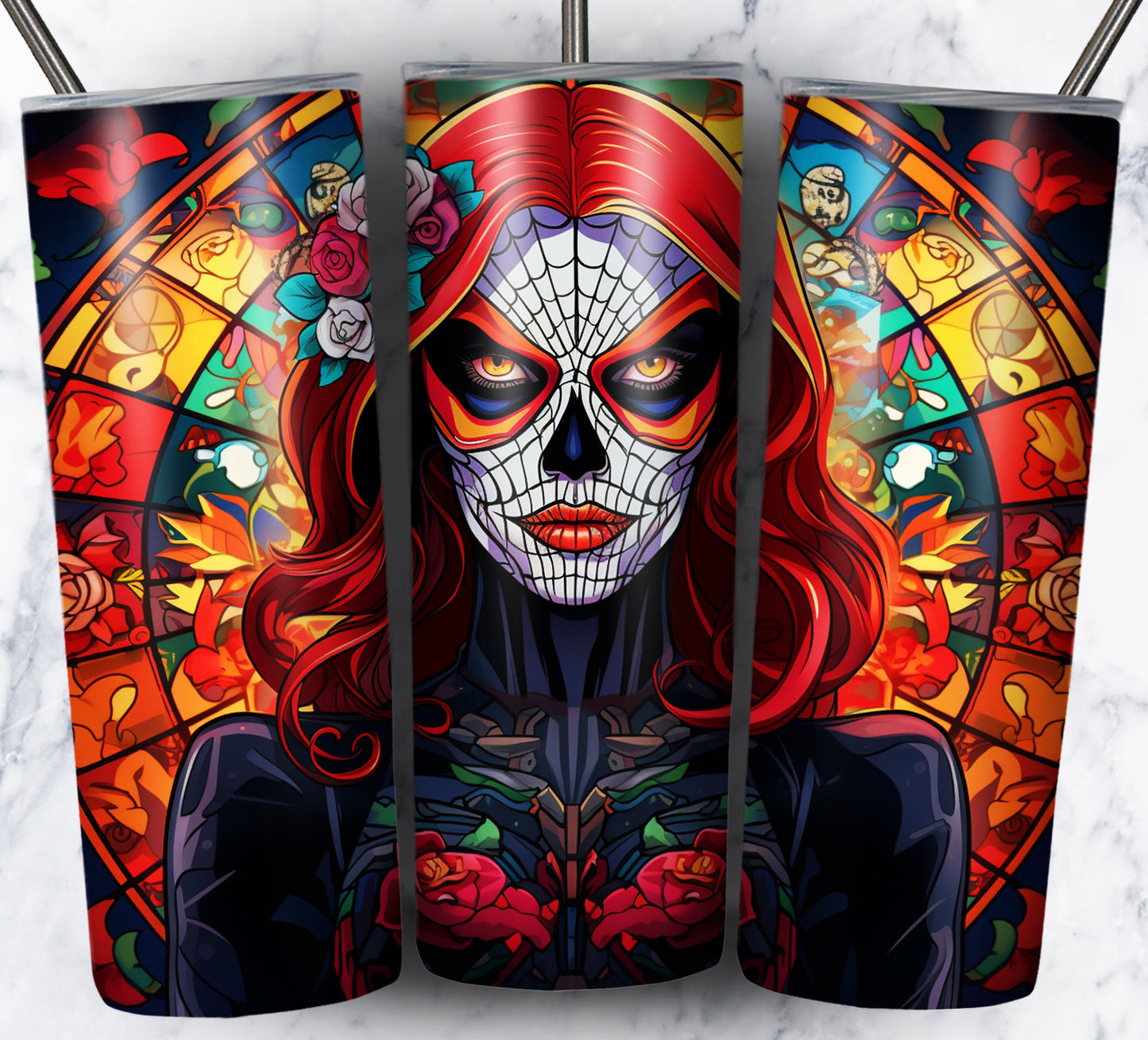 Superhero SugarSkull Sublimation 20oz Tumbler Images Bundle