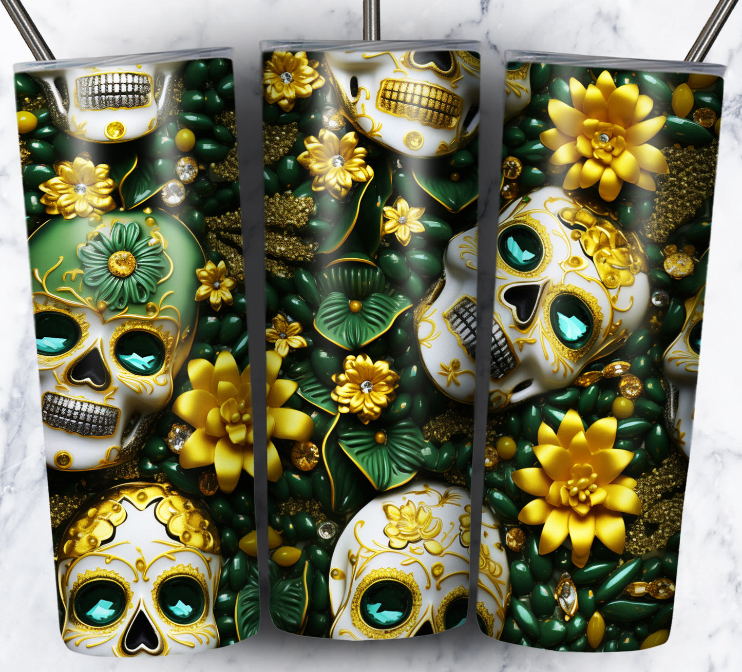 Skull Gems Sublimation 20oz Tumbler Images Bundle