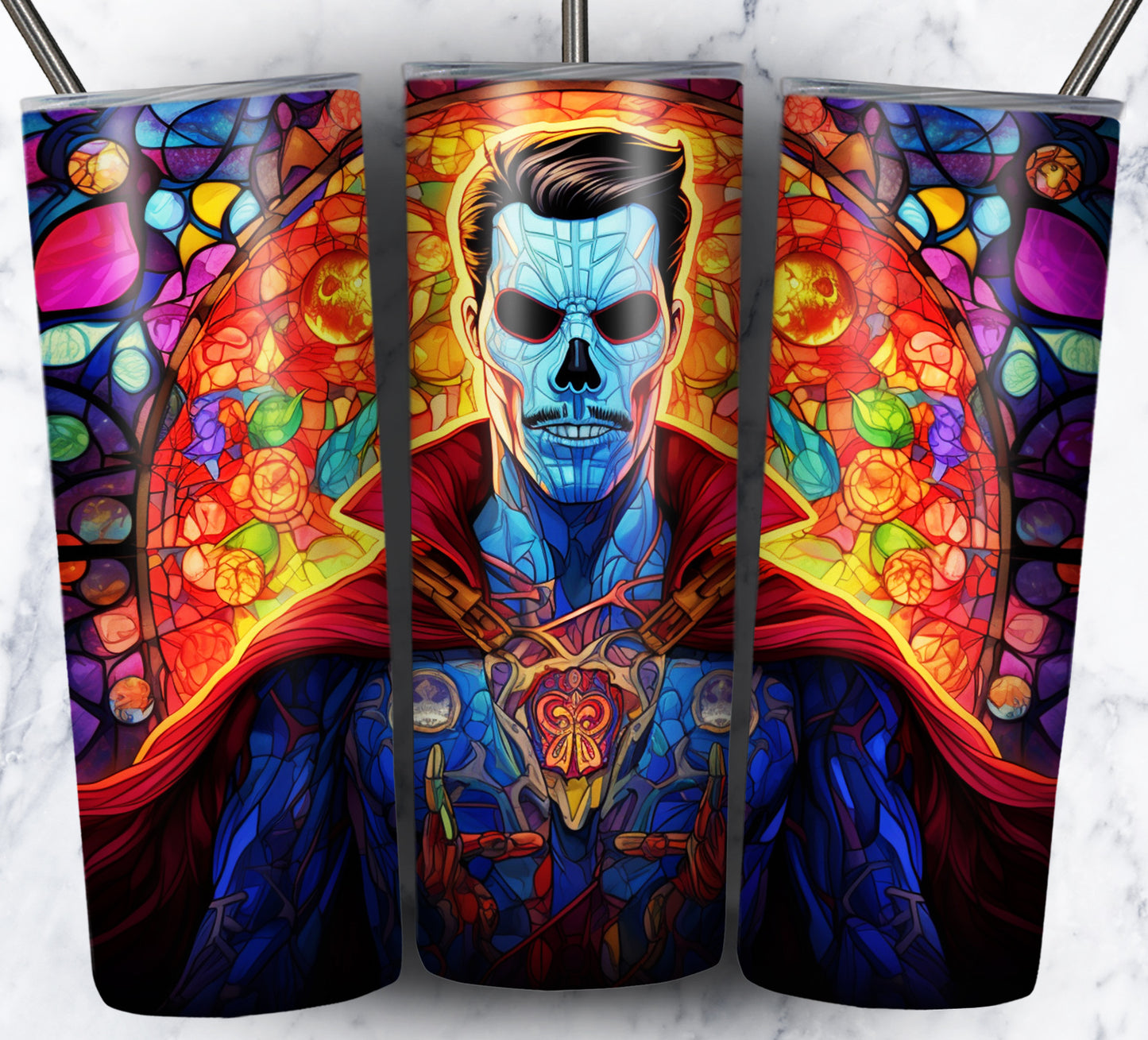 Superhero SugarSkull Sublimation 20oz Tumbler Images Bundle