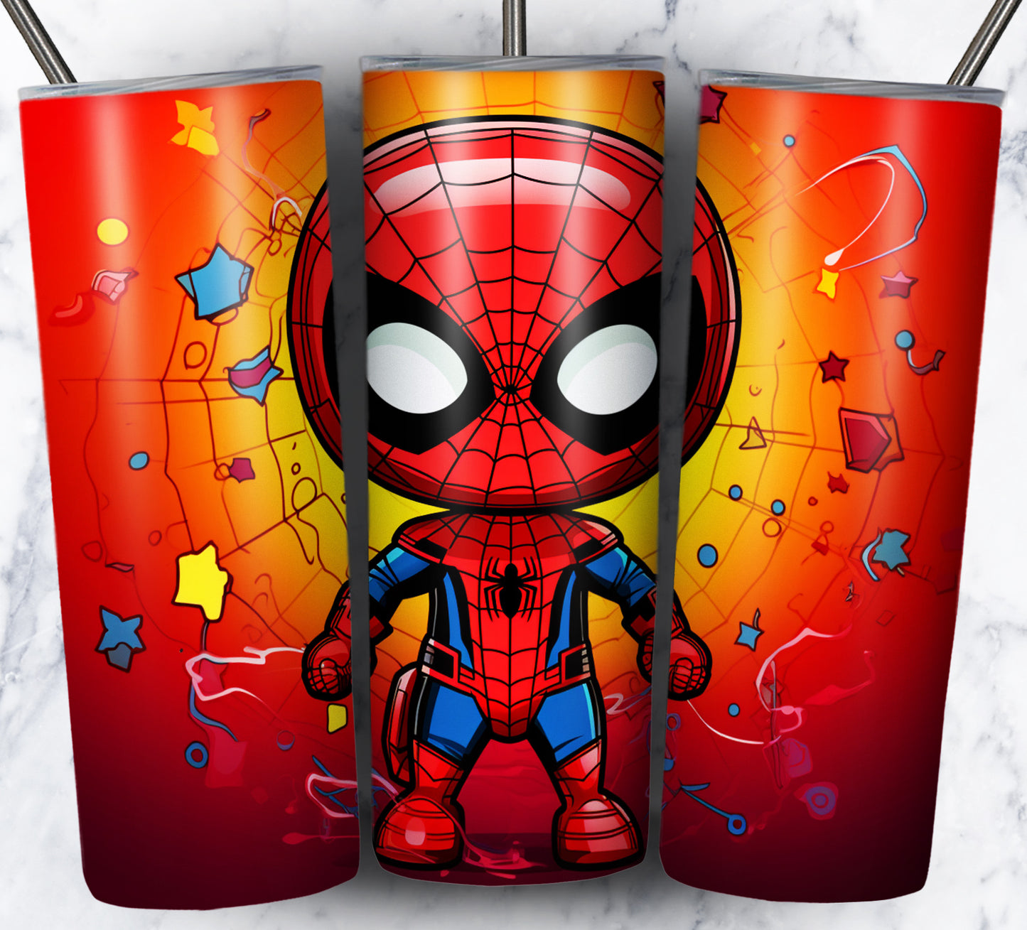 130+ Kid Cartoon Superhero Sublimation 20oz Tumbler Images Bundle