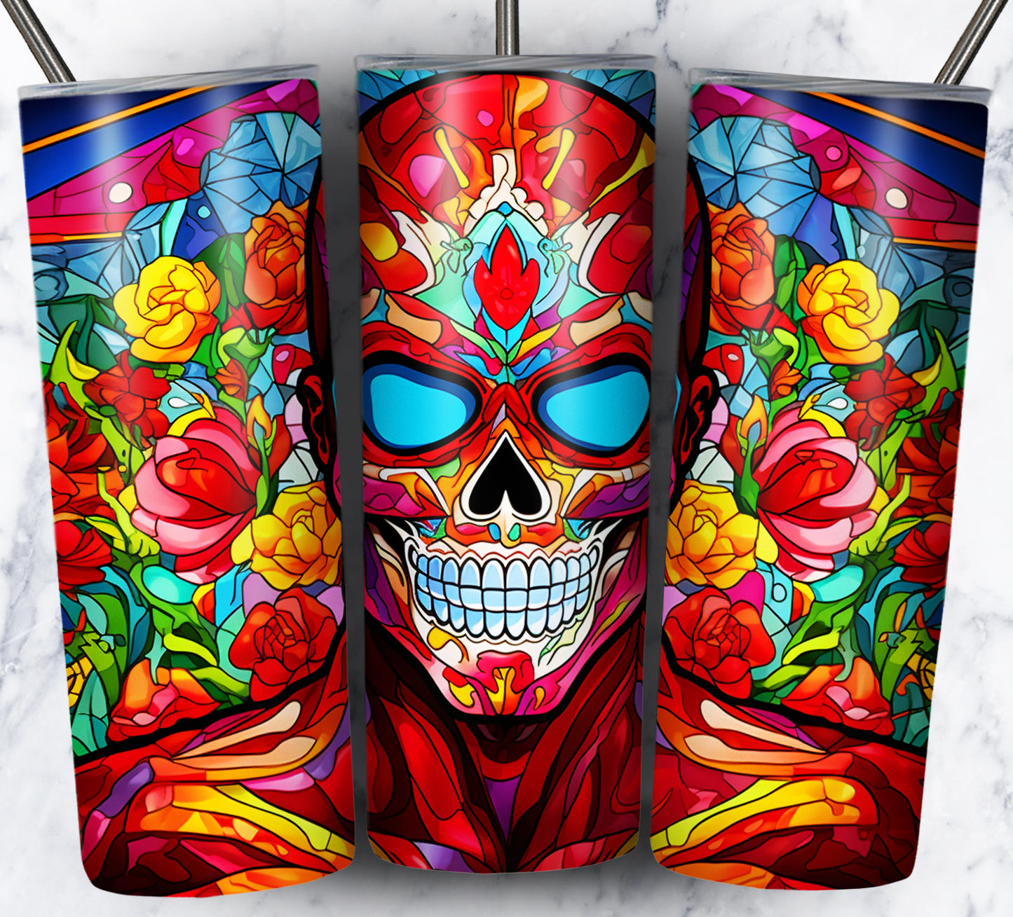 Superhero SugarSkull Sublimation 20oz Tumbler Images Bundle