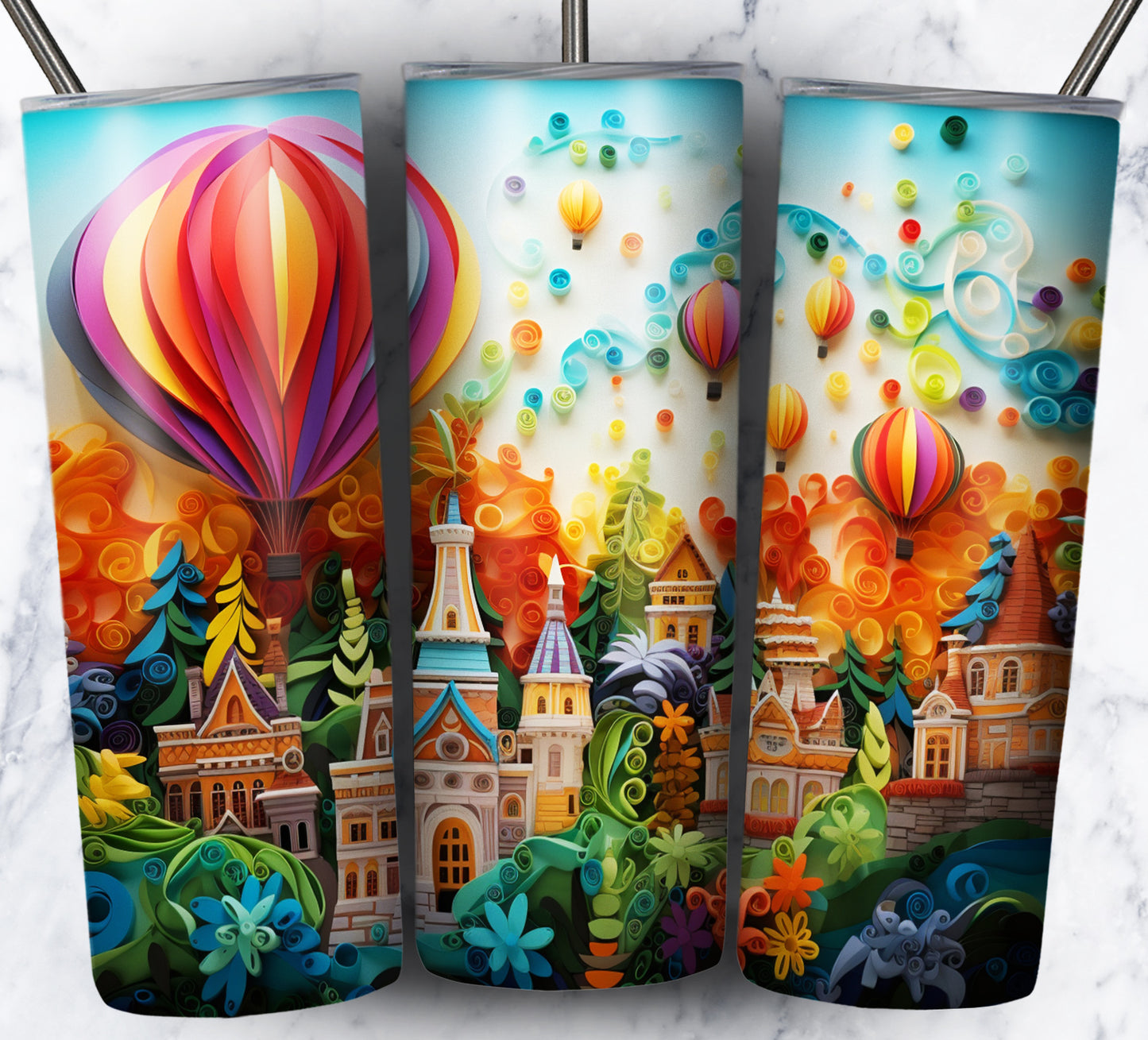 Paper Art Scenery Sublimation 20oz Tumbler Images Bundle