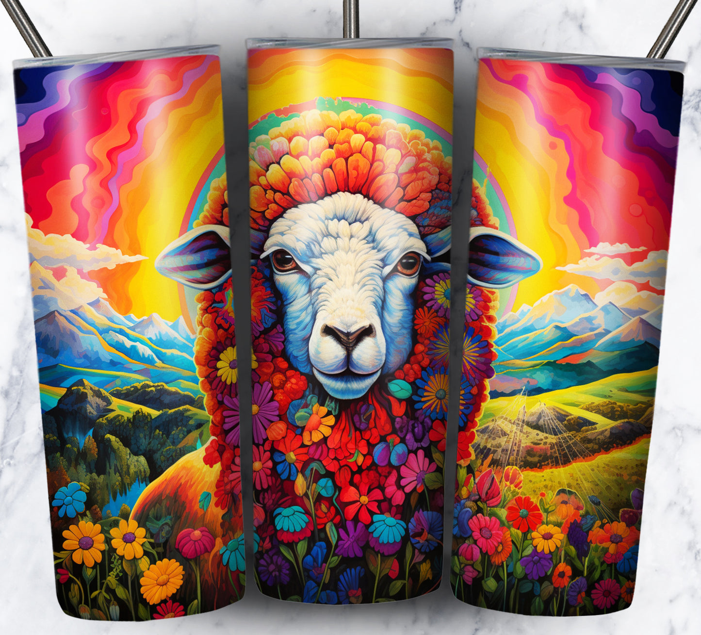 Psychedelic Animals Sublimation 20oz Tumbler Images Bundle