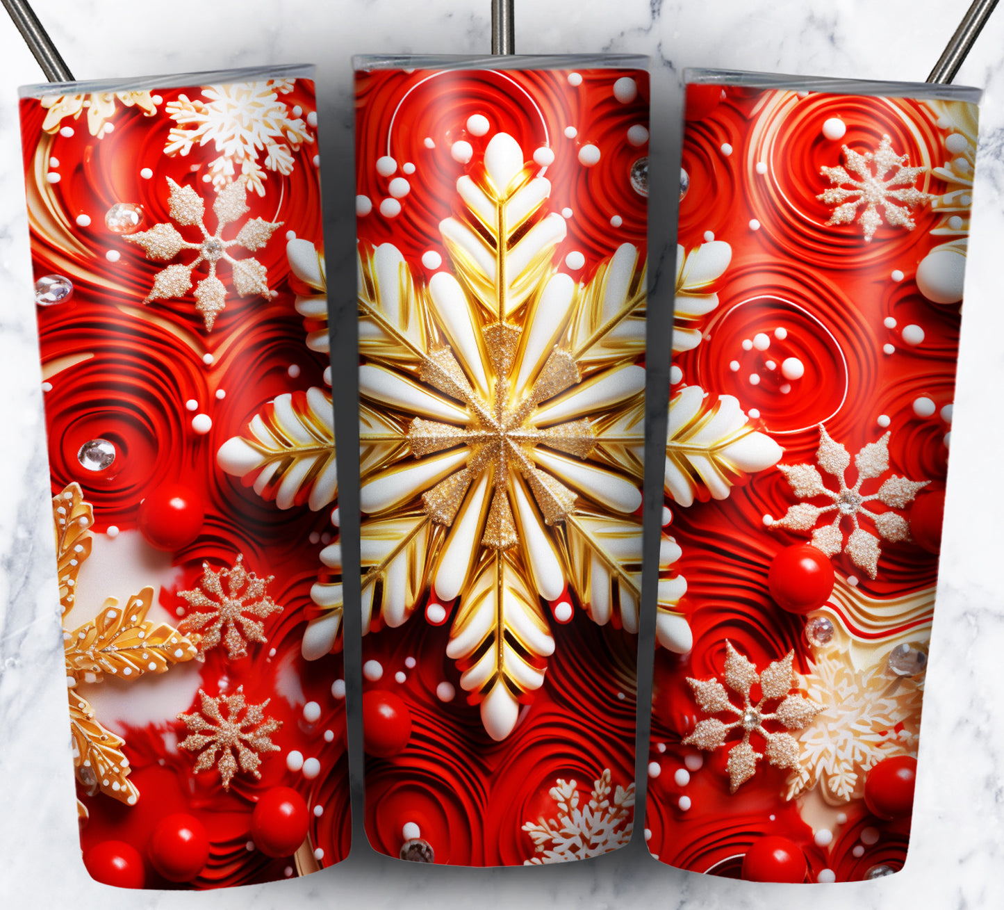 60+ 3D Christmas Floral Sublimation 20oz Images Bundle