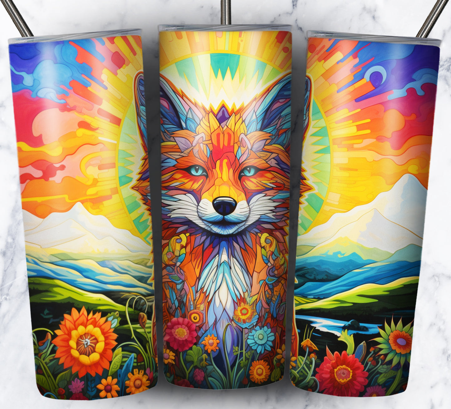 Psychedelic Animals Sublimation 20oz Tumbler Images Bundle