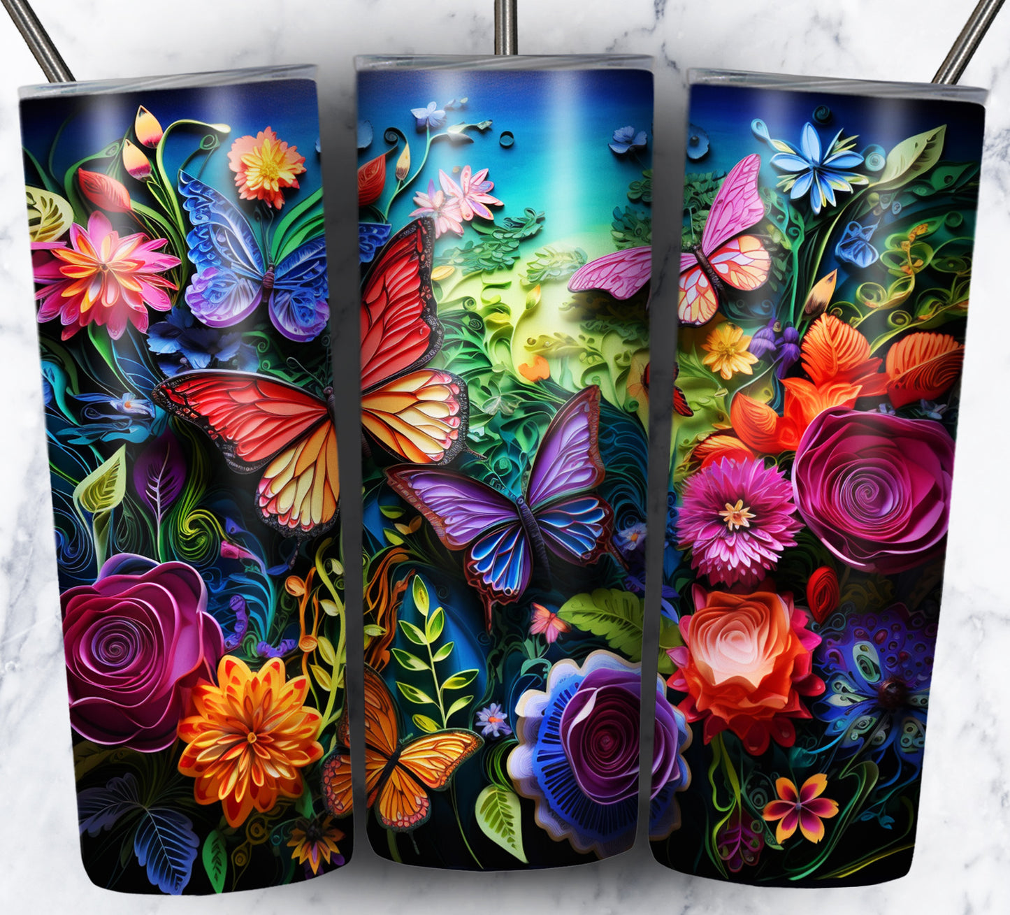 Paper Art Scenery Sublimation 20oz Tumbler Images Bundle