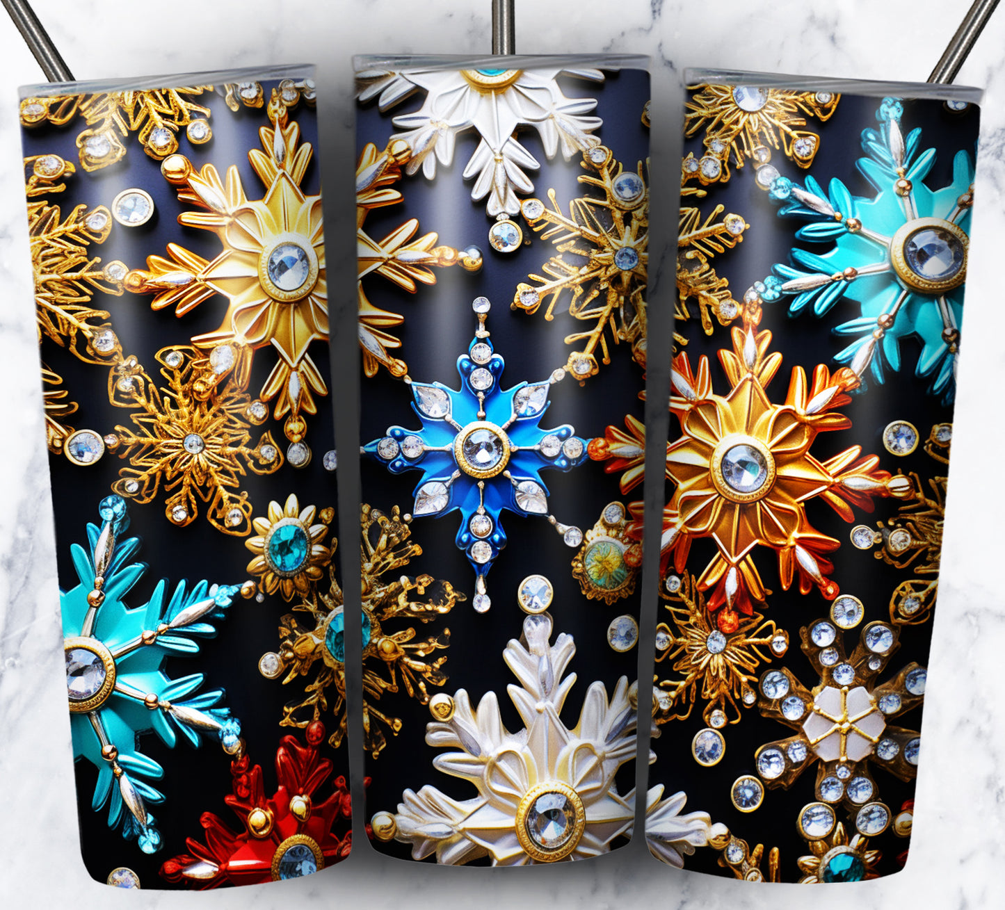 60+ 3D Christmas Floral Sublimation 20oz Images Bundle