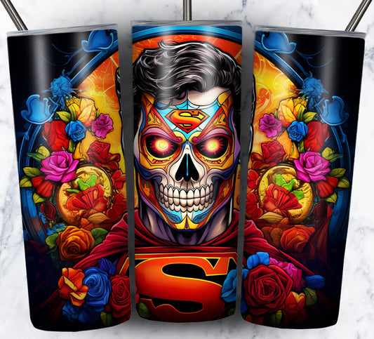 Superhero SugarSkull Sublimation 20oz Tumbler Images Bundle