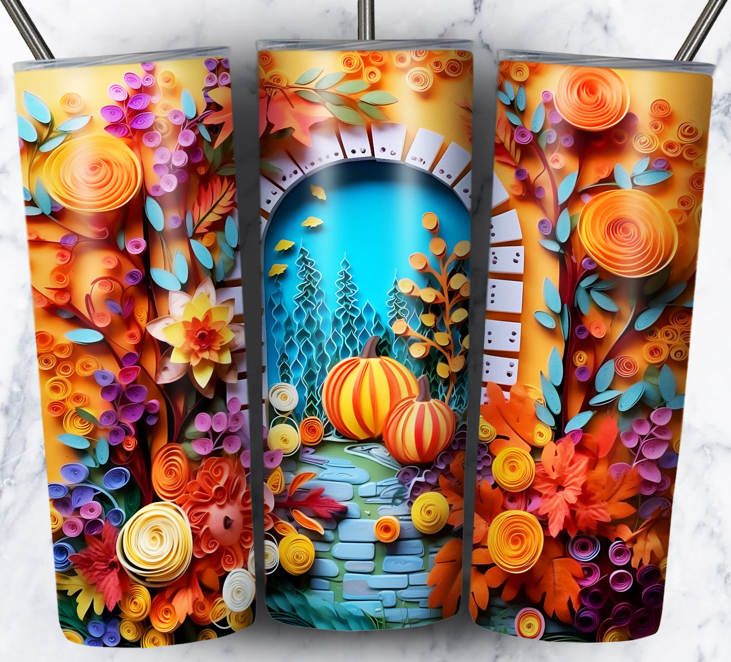 Paper Autumn Sublimation Tumbler Images Bundle 20 oz