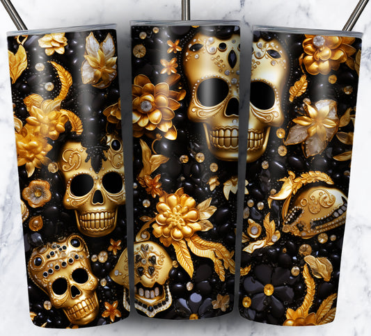 Skull Gems Sublimation 20oz Tumbler Images Bundle