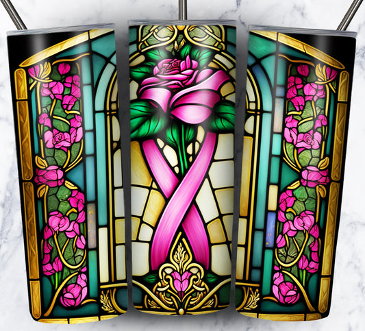 40+ Stain Glass Breast Cancer Sublimation 20oz Images Bundle