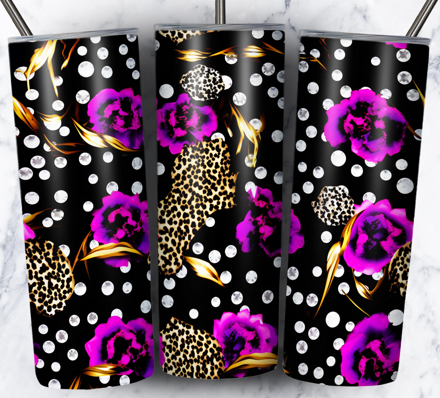 Leopard Glitter Sublimation 20oz Images Bundle