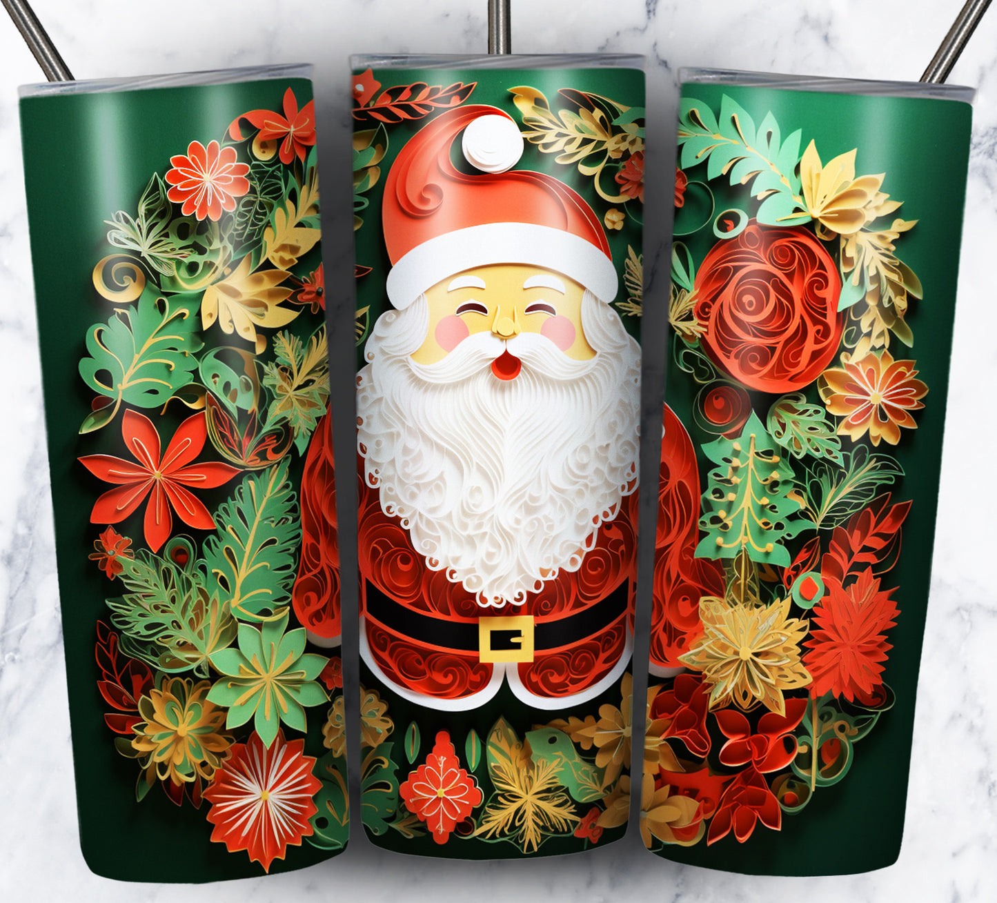 30+ 3D Paper Christmas Sublimation 20oz Images Bundle