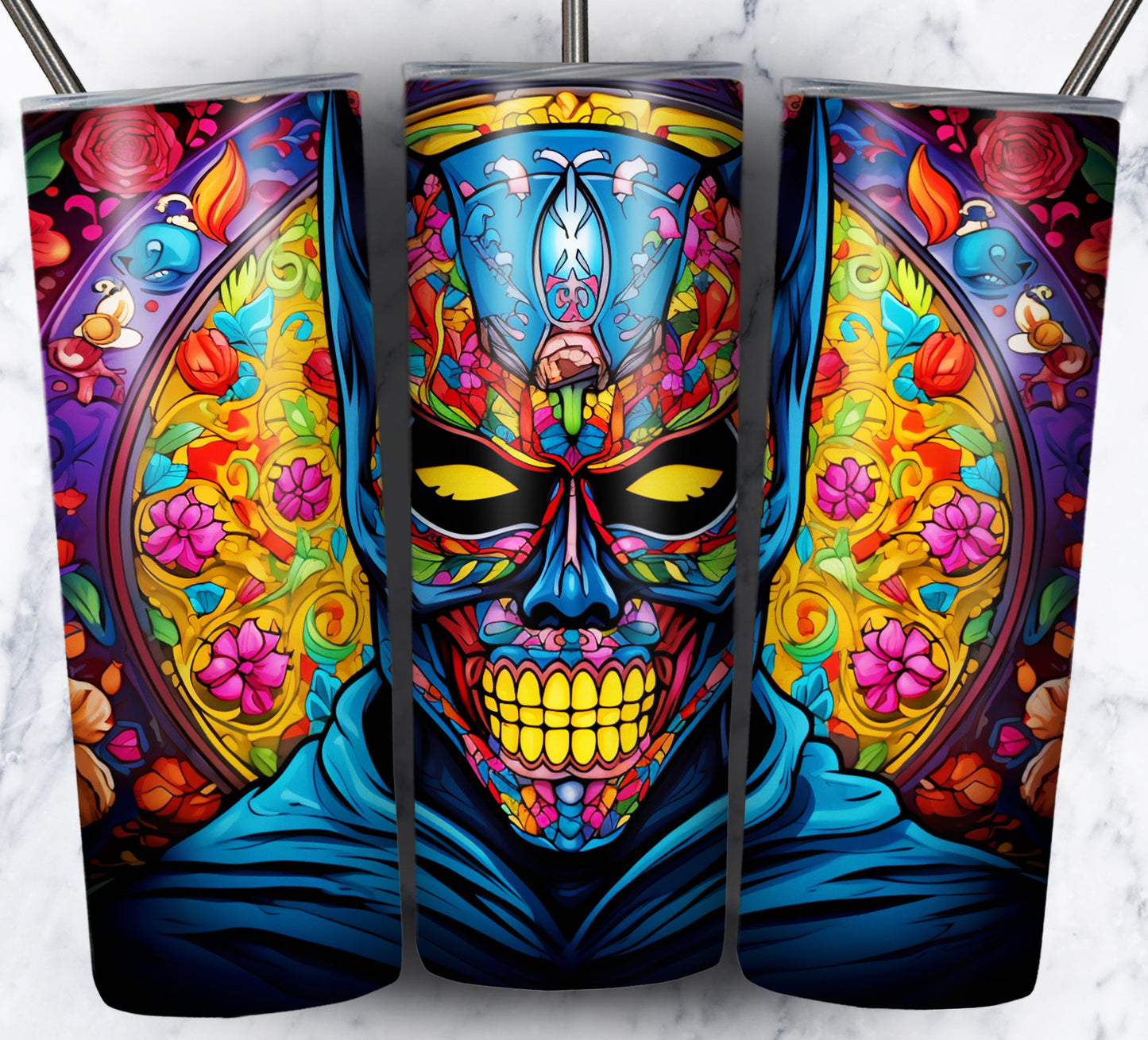 Superhero SugarSkull Sublimation 20oz Tumbler Images Bundle