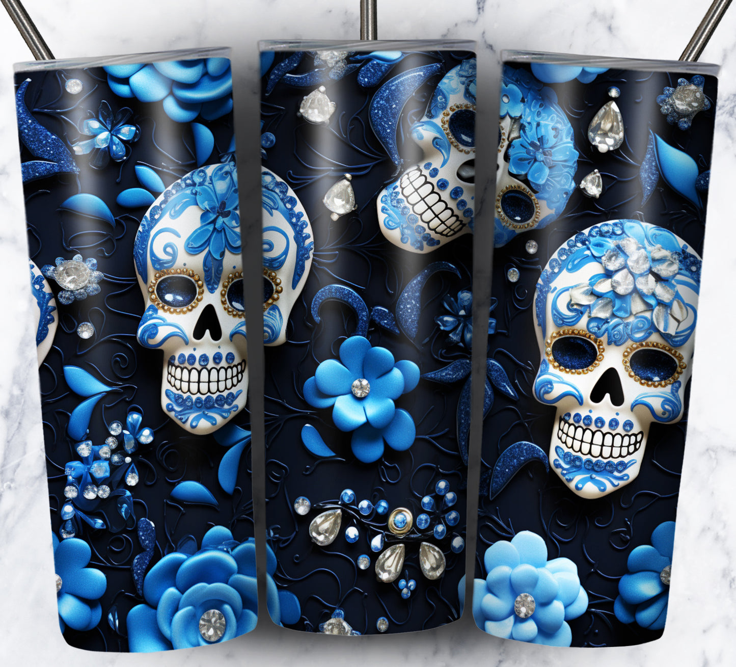 Skull Gems Sublimation 20oz Tumbler Images Bundle