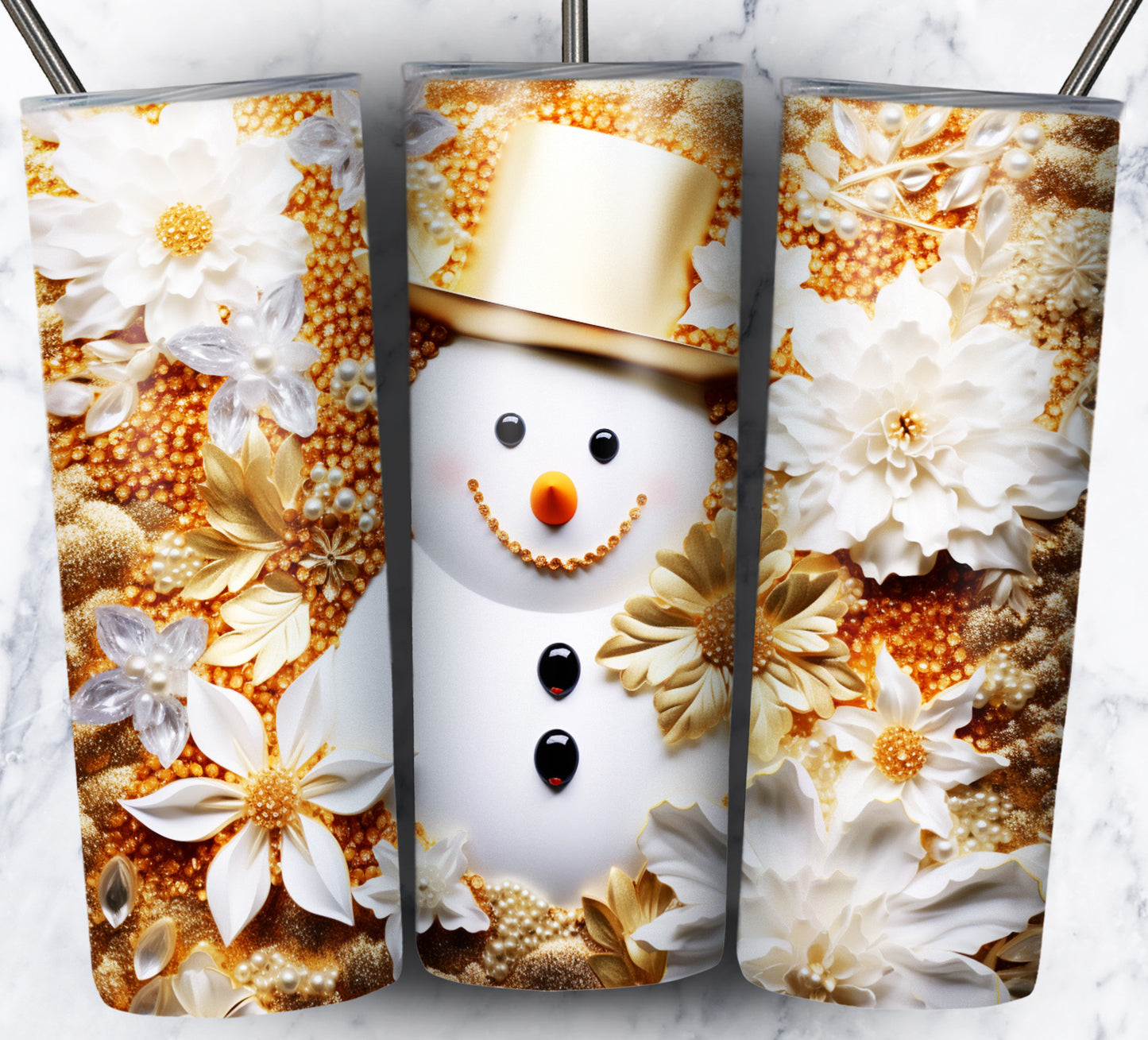 60+ 3D Christmas Floral Sublimation 20oz Images Bundle