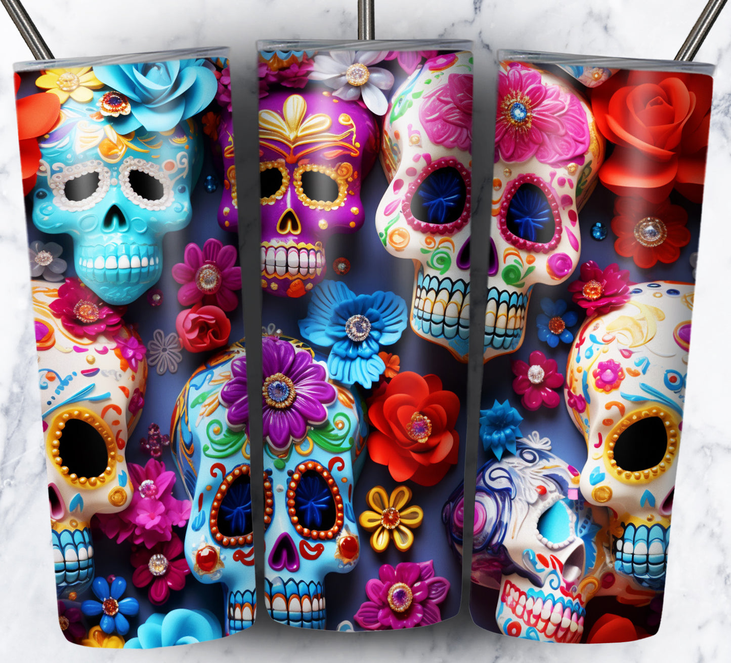 Skull Gems Sublimation 20oz Tumbler Images Bundle