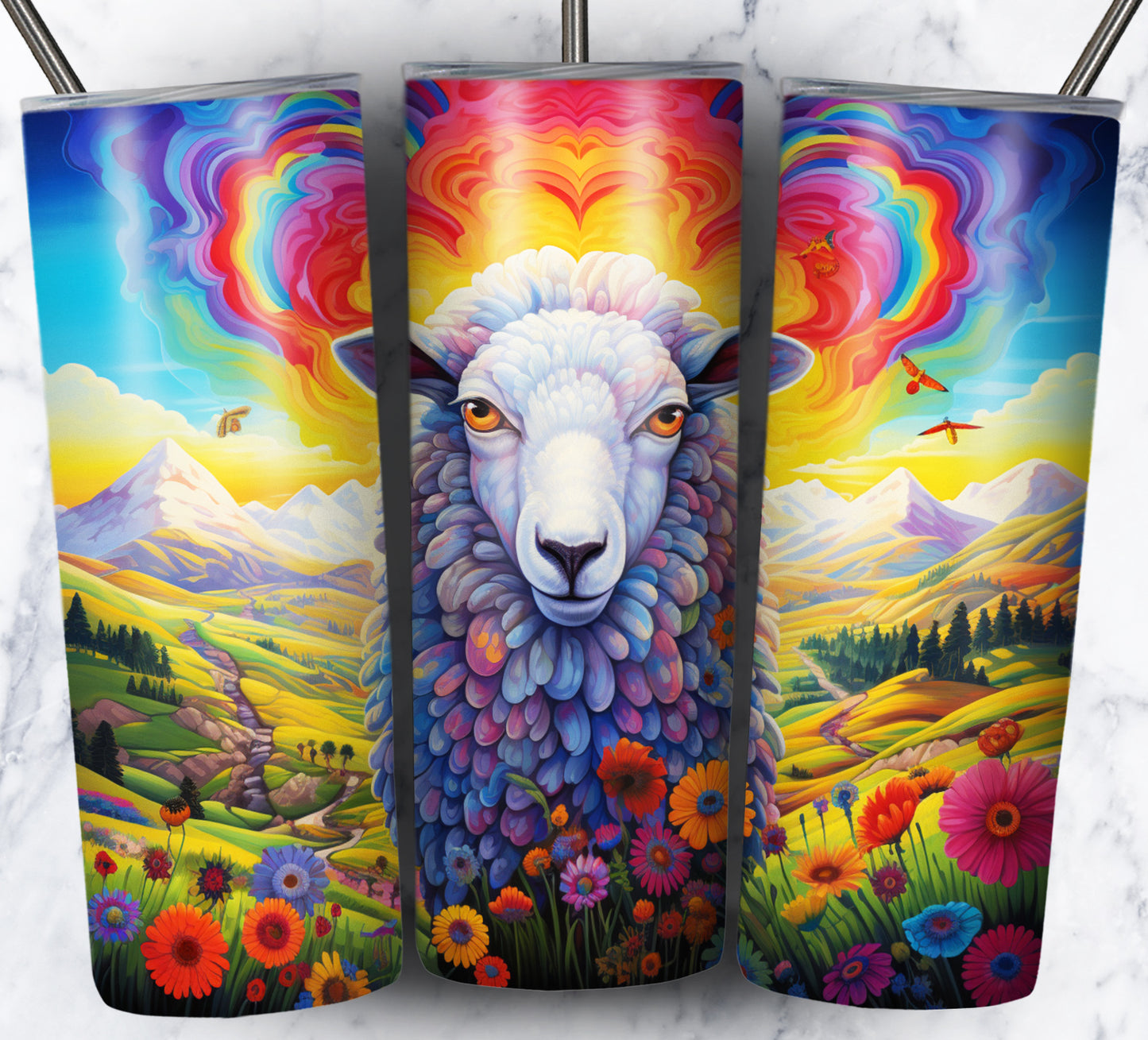 Psychedelic Animals Sublimation 20oz Tumbler Images Bundle