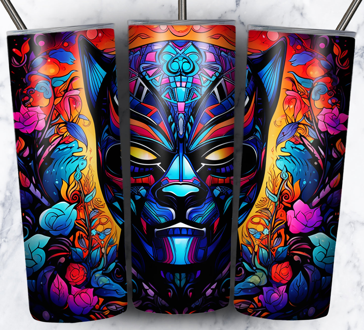 Superhero SugarSkull Sublimation 20oz Tumbler Images Bundle